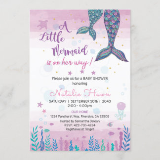 invitation de baby shower de sirène