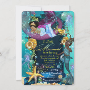 Invitation de Baby shower de sirène, Baby shower d