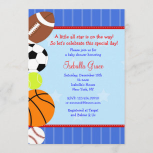 Invitation de baby shower de sport d'All Star