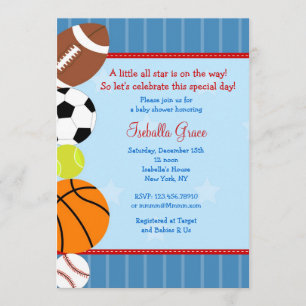 Invitation de baby shower de sport d'All Star