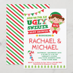 Invitation de Baby shower de sucre laid