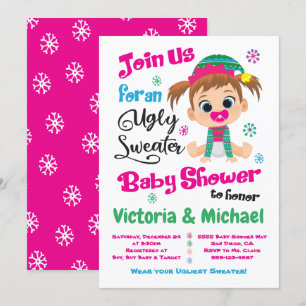 Invitation de Baby shower de sucre laid
