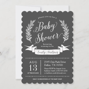 Invitation de Baby shower de tableau de bord rusti