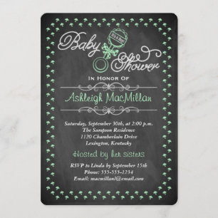 Invitation de baby shower de tableau - vert