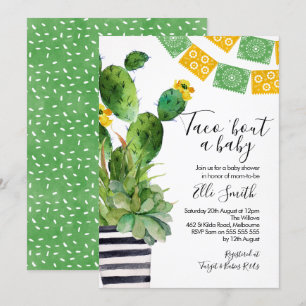 Invitation de baby shower de taco de cactus de