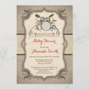 Invitation de baby shower de tambour de vedette du
