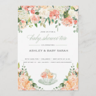 Invitation de baby shower de thé