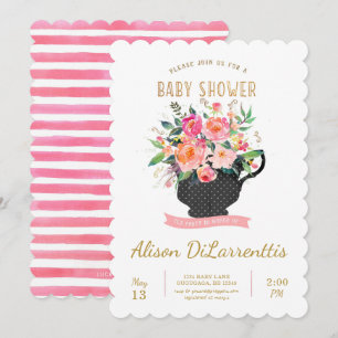 Invitation de baby shower de thé