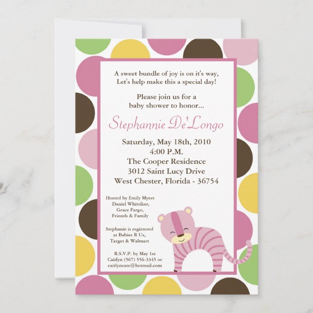 invitation de baby shower de tigre de la Reine de (Devant)