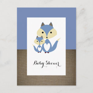 Invitation de baby shower de toile de jute de Fox