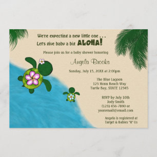 Invitation de baby shower de TORTUE de mer de