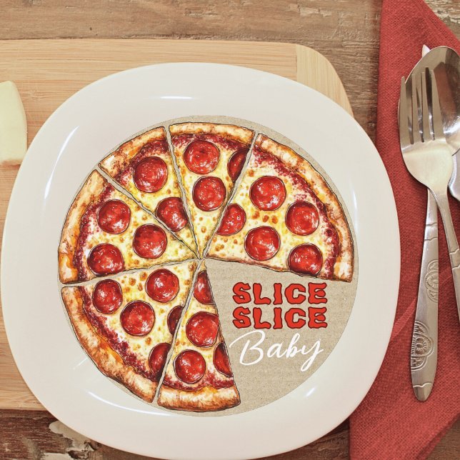 Invitation de Baby shower de tranche neutre de piz (Fun Pizza Slice Slice Baby Shower Invitation)