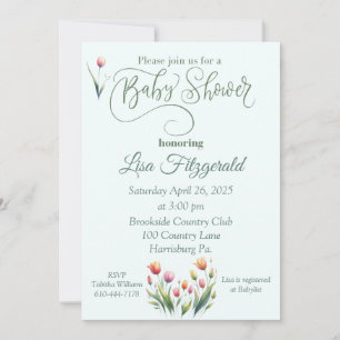 Invitation de Baby shower de Tulipe