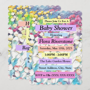 Invitation de Baby shower de tulipe (effet flottan