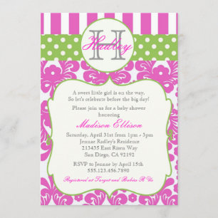 Invitation de baby shower de vert de roses indien