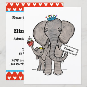 Invitation de Baby shower d'éléphant mignon person