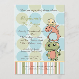 Invitation de baby shower des dinosaures T Rex de