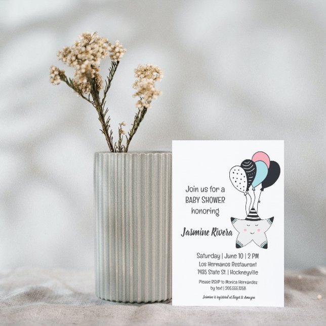 Invitation de Baby shower d'étoile solaire Whimsic (Créateur téléchargé)