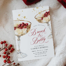 Invitation de Baby Shower d'hiver Brunch et Bubbly