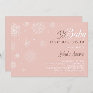 Invitation de Baby shower d'hiver - rose pâle