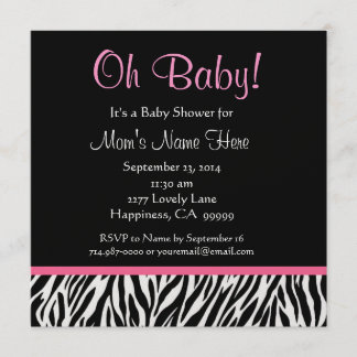 Invitation de Baby shower d'impression en noir bla