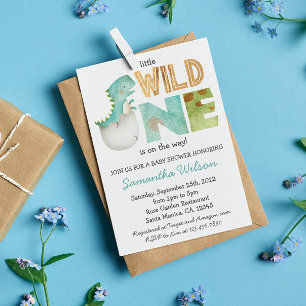 Invitation de Baby shower Dinosaure Jurassique sau