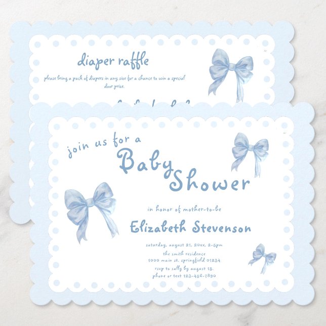 Invitation de Baby Shower Double Face avec Rubans  (Créateur téléchargé)