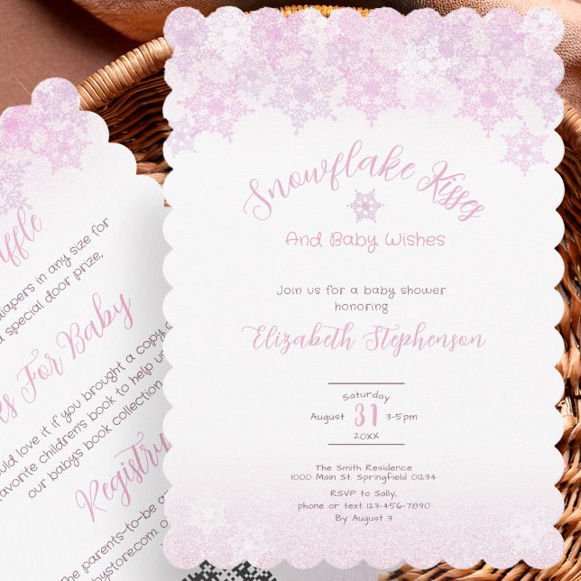 Invitation de baby shower Double Face Flocon de Ne (Créateur téléchargé)