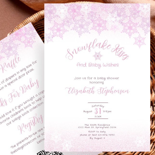 Invitation de baby shower Double Face Flocon de Ne (Créateur téléchargé)