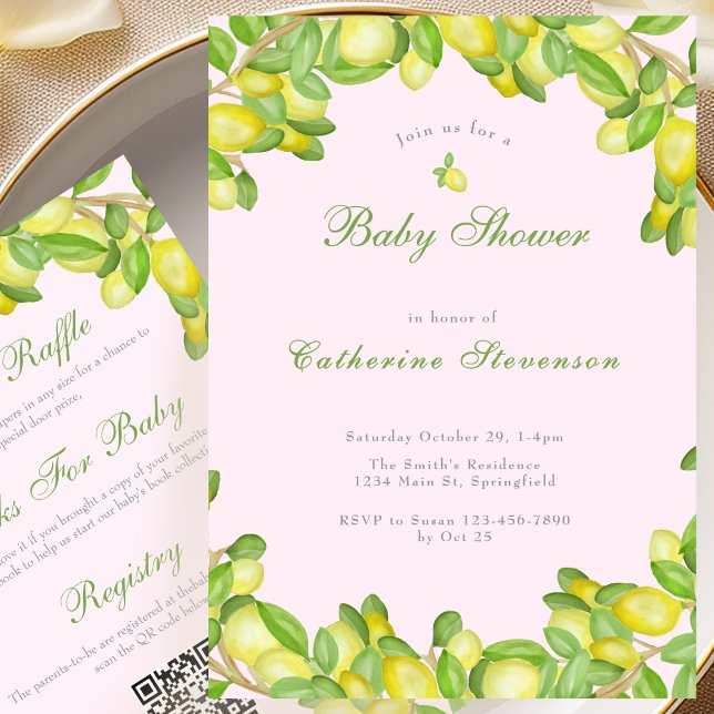 Invitation de baby shower Double Face pour Bébé Fi (Créateur téléchargé)