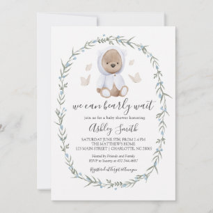 Invitation de Baby shower d'ours Bohême