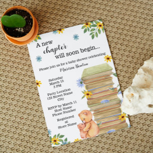Invitation de Baby shower d'ours de livres