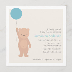 Invitation de baby shower d'ours de nounours -
