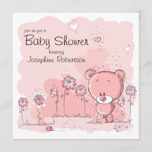 Invitation de baby shower d'ours de nounours -