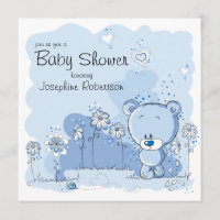 Invitation de baby shower d'ours de nounours -