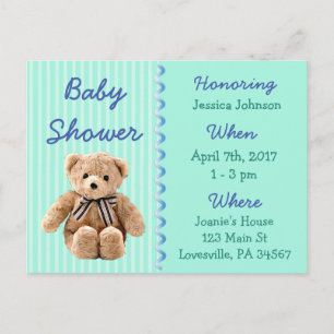 Invitation de baby shower d'ours de nounours de