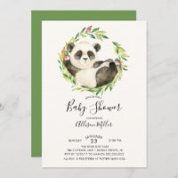 Invitation de Baby shower d'ours doux Panda