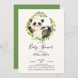 Invitation de Baby shower d'ours doux Panda