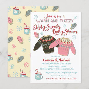 Invitation de Baby shower doux chaud et moche