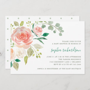 Invitation de baby shower du bouquet de pêche