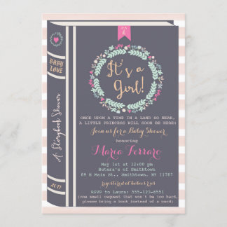 Invitation de Baby shower du livre de contes