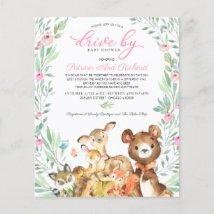 Invitation de baby shower économique sur Woodland