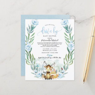 Invitation de baby shower économique sur Woodland