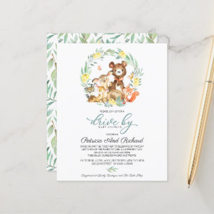 Invitation de baby shower économique sur Woodland