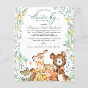 Invitation de baby shower économique sur Woodland