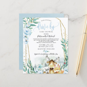 Invitation de baby shower économique sur Woodland