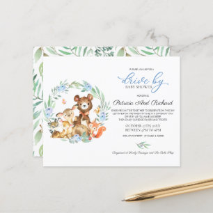 Invitation de baby shower économique sur Woodland