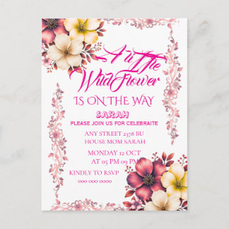 Invitation de baby shower Editable Une Petite Fleu