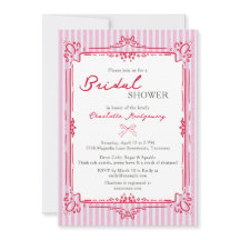 Invitation de Baby Shower Élégant Glam & Rayures R
