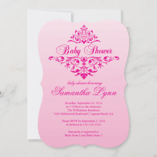 Invitation de Baby shower élégant rose Ombre